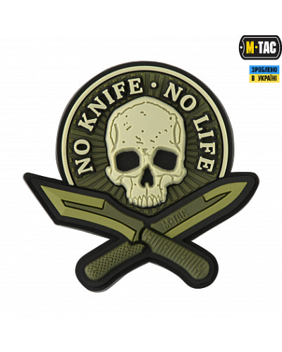 M-Tac нашивка No Knife - No Life 3D PVC Olive (51128001)