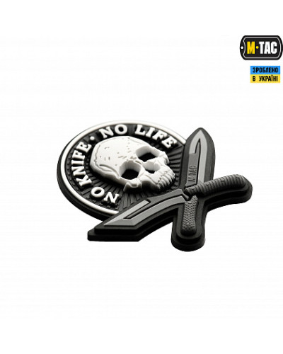 M-Tac нашивка No Knife - No Life 3D PVC Black/White (51128236)
