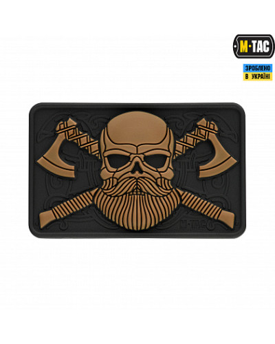 M-Tac нашивка Bearded Skull 3D PVC Black/Coyote (51113205)