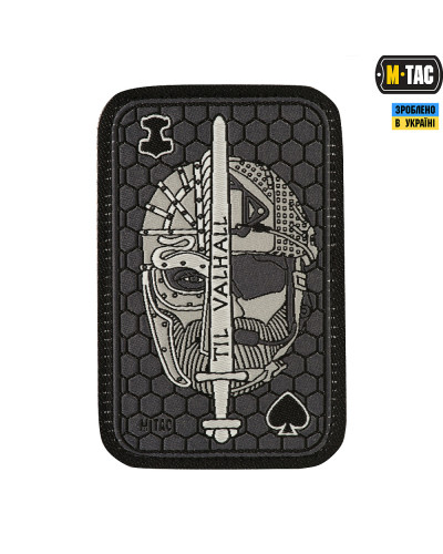 M-Tac нашивка Til Valhall Ace (жаккард) сіра (51141011)
