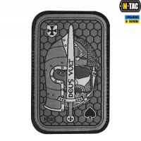 M-Tac нашивка Deus Vult Ace (жаккард) серая