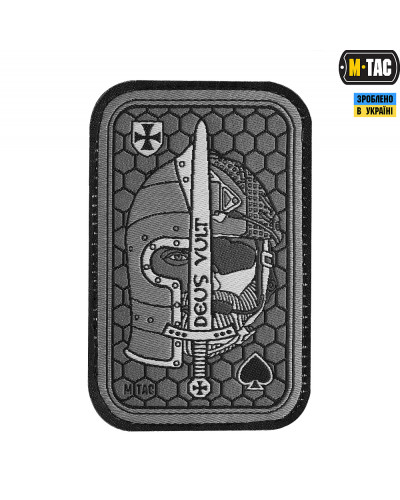 M-Tac нашивка Deus Vult Ace (жаккард) серая (51117011)