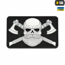 M-Tac нашивка Bearded Skull 3D PVC Black/White