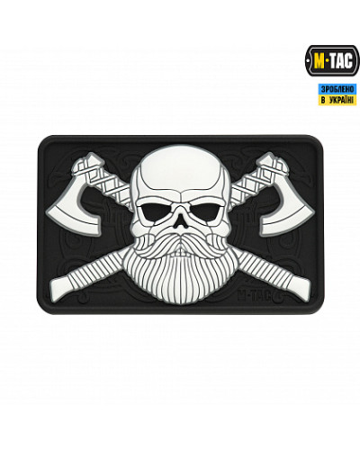 M-Tac нашивка Bearded Skull 3D PVC Black/White (51113236)