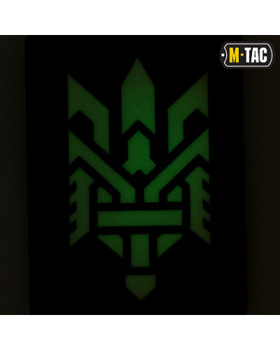 M-Tac нашивка Тризуб (стилизация) Laser Cut вертикальная Black/GID (51196299)