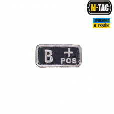M-Tac нашивка группа крови B+ Pos черно-серая