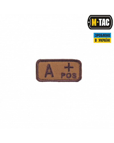 M-Tac нашивка група крові A+ Pos койот (51228005)