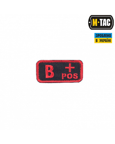M-Tac нашивка група крові B+ Pos чорно-червона (51236233)