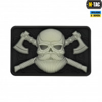M-Tac нашивка Bearded Skull 3D PVC Black/GID