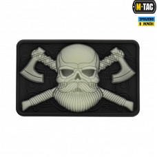 M-Tac нашивка Bearded Skull 3D PVC Black/GID