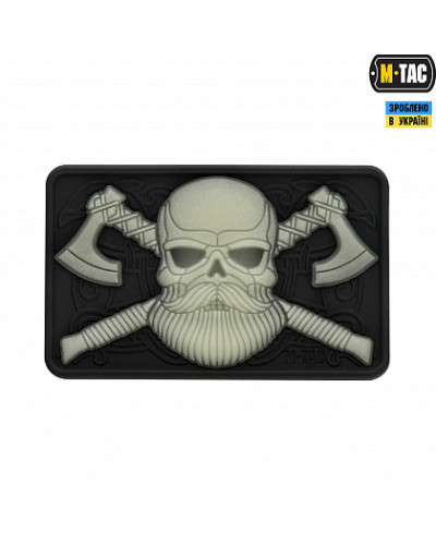 M-Tac нашивка Bearded Skull 3D PVC Black/GID (51113299)