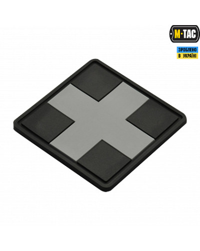 M-Tac нашивка Medic Cross Square PVC Black/Grey (51124211)