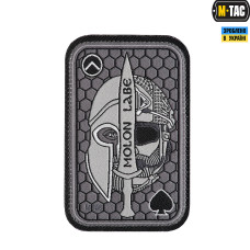 M-Tac нашивка Molon Labe Ace (жаккард) серая