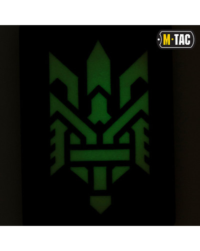 M-Tac нашивка Тризуб (стилизация) Laser Cut вертикальная Ranger Green/GID (51196239)