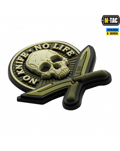 M-Tac нашивка No Knife - No Life 3D PVC Olive (51128001)