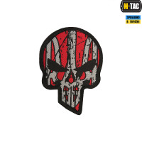 M-Tac нашивка Ukrainian Punisher (жаккард) красно-черная