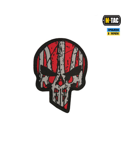 M-Tac нашивка Ukrainian Punisher (жаккард) красно-черная (51154233)