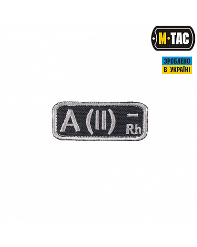 M-Tac нашивка група крові A(II) Rh-чорно-сіра (51226211)