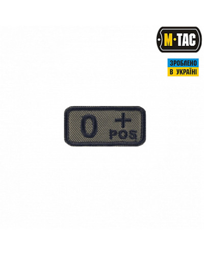 M-Tac нашивка група крові O+ Pos олива (51240001)
