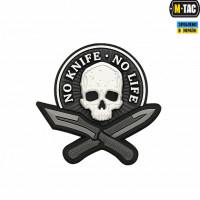 M-Tac нашивка No Knife - No Life 3D PVC Black/White
