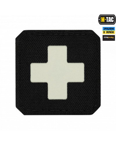M-Tac нашивка Medic Cross Laser Cut Black/світлонакопичувач (51122299)