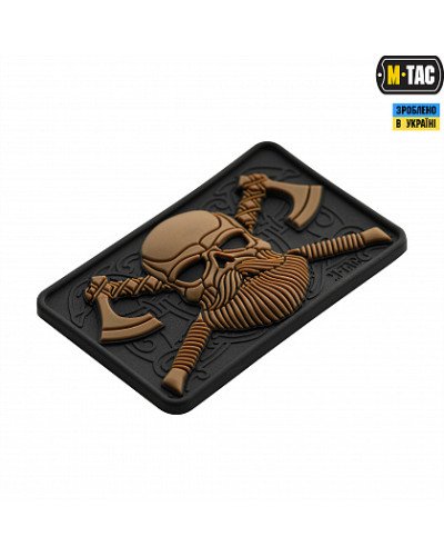 M-Tac нашивка Bearded Skull 3D PVC Black/Coyote (51113205)