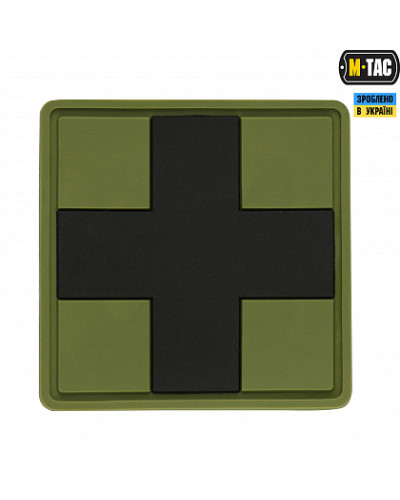 M-Tac нашивка Medic Cross Square PVC Olive/Black (51124102)