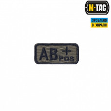 M-Tac нашивка группа крови AB+ Pos олива