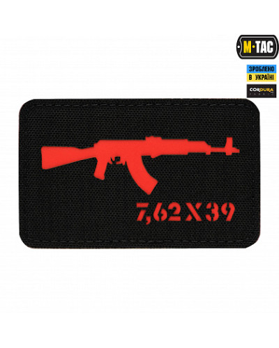 M-Tac нашивка AKM 7,62 х39 Laser Cut Black/Red (51110233)
