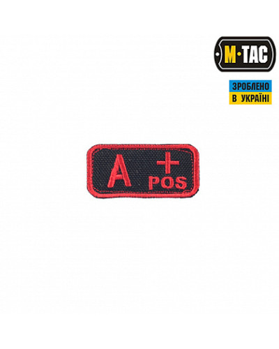M-Tac нашивка група крові A+ Pos чорно-червона (51228233)