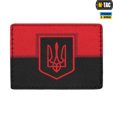 M-Tac нашивка прапор червоно-чорний з гербом (жаккард)