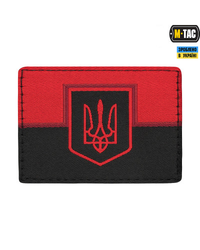 M-Tac нашивка прапор червоно-чорний з гербом (жаккард) (51208000)