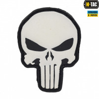 M-Tac нашивка Punisher PVC Black/White