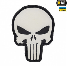 M-Tac нашивка Punisher PVC Black/White