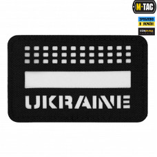 M-Tac нашивка Ukraine Laser Cut Black/світлонакопичувач