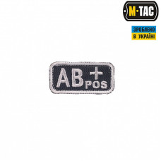 M-Tac нашивка группа крови AB+ Pos черно-серая