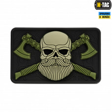 M-Tac нашивка Bearded Skull 3D PVC Black/Olive