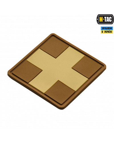 M-Tac нашивка Medic Cross Square PVC Coyote (51124005)