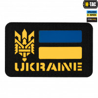 M-Tac нашивка Ukraine (з Тризубом) Laser Cut Black