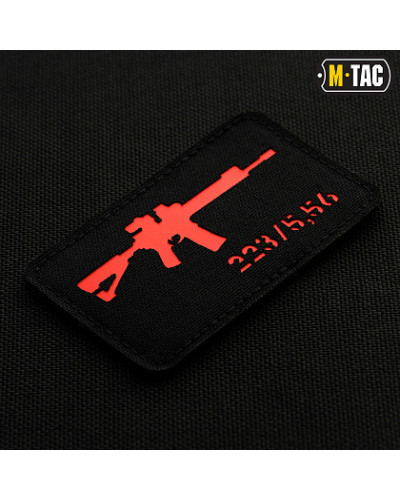 M-Tac нашивка AR-15 223/5,56 Laser Cut Black/Red (51111233)