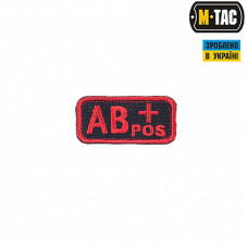 M-Tac нашивка группа крови AB+ Pos черно-красная