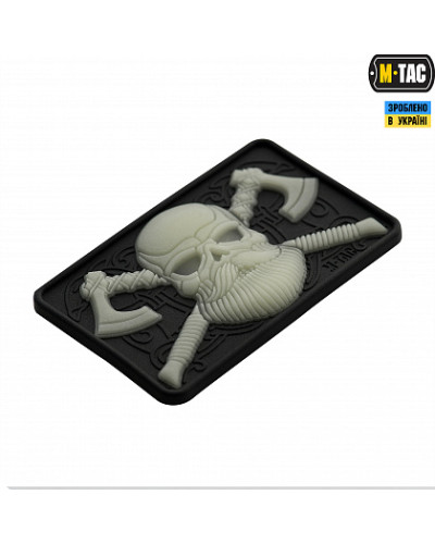 M-Tac нашивка Bearded Skull 3D PVC Black/GID (51113299)