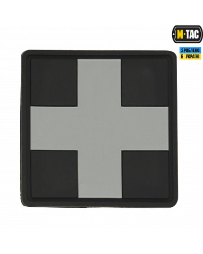M-Tac нашивка Medic Cross Square PVC Black/Grey (51124211)