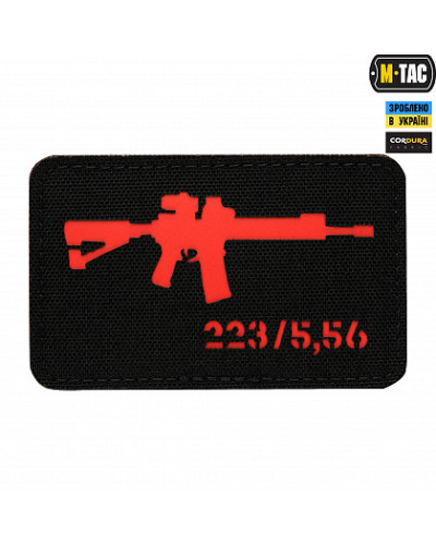 M-Tac нашивка AR-15 223/5,56 Laser Cut Black/Red (51111233)