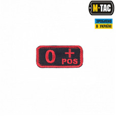 M-Tac нашивка група крові O+ Pos чорно-червона