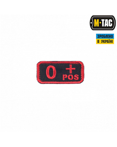 M-Tac нашивка група крові O+ Pos чорно-червона (51240233)