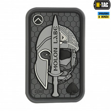 M-Tac нашивка Molon Labe Ace 3D PVC Grey