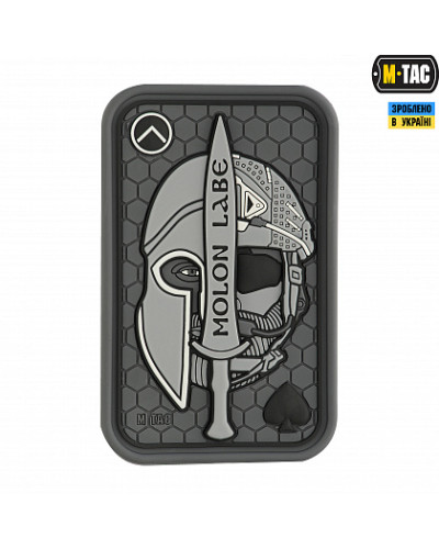 M-Tac нашивка Molon Labe Ace 3D PVC Grey (51127011)