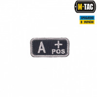 M-Tac нашивка группа крови A+ Pos черно-серая