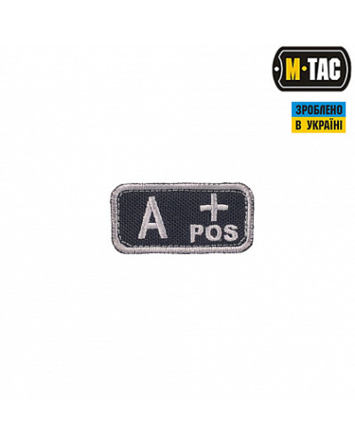 M-Tac нашивка группа крови A+ Pos черно-серая (51228211)